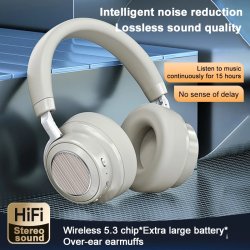 Bluetooth hretelefoner VJ 364 m. noise-cancelling, beige