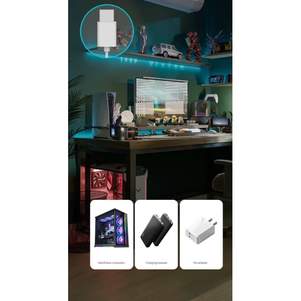 LED-strip 180 LED inkl. fjernbetjening, 3m