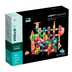 Magnetiska plattor kulbana med ljus, 110 delar