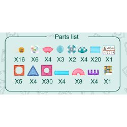 Magnetic Tiles kuglebane med lys, 110 dele