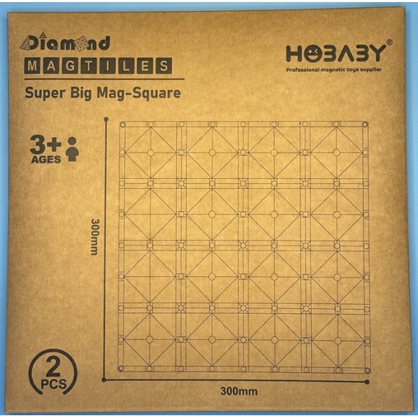 Magnetic Tiles byggeplader, 2 stk, assorteret