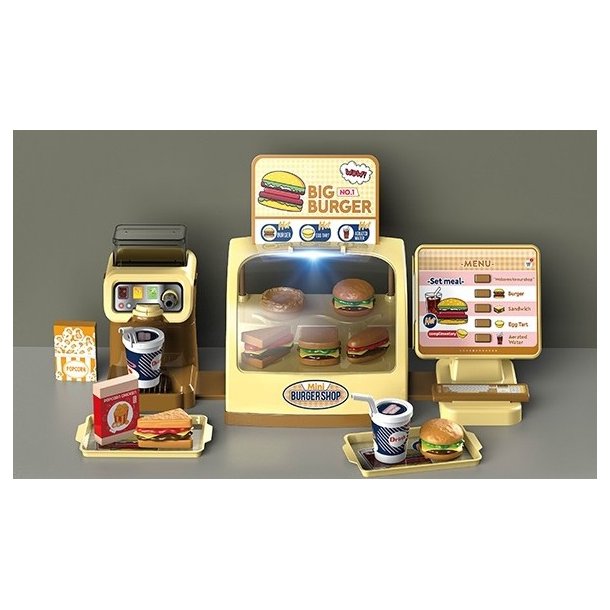 Toy Hamburger cashier's desk with light and sound