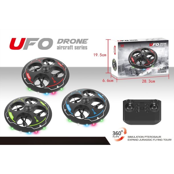 UFO Glow Drone med 360&deg; Flips