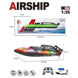 Airship H&ouml;gfartsyacht, fj&auml;rrstyrd m. LED-ljus