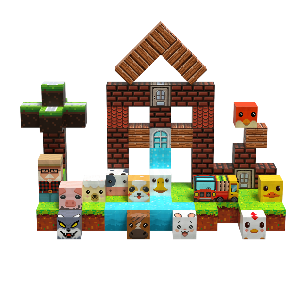 MagCubes Magnetiska Byggklossar, Bondgrd, 100 delar