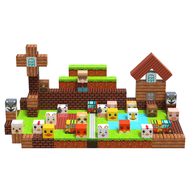 MagCubes Magnetiska Byggklossar, Bondgrd, 100 delar