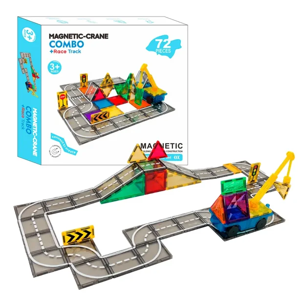 Magnetic Tiles - Traffic Track, 72 pieces