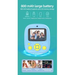 Digital Kamera til brn, m. termisk Printer, bl