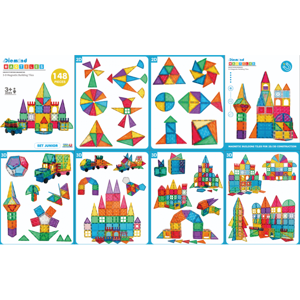 Magnetic Tiles byggest 148 stk