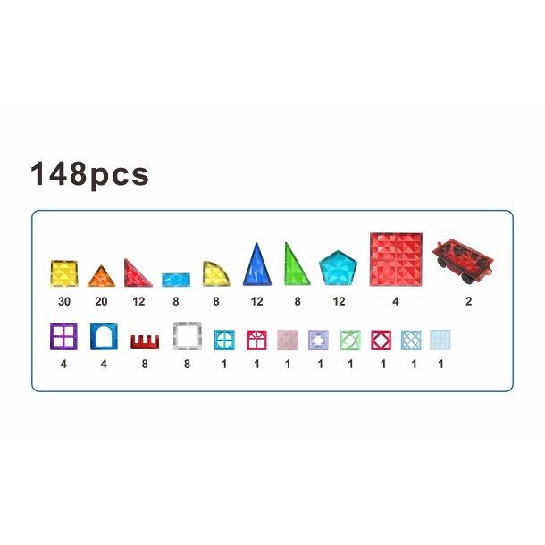 Magnetic Tiles byggest 148 stk