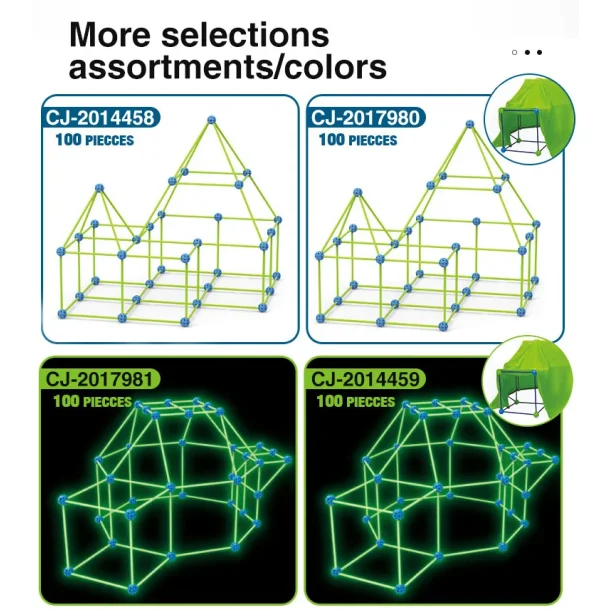 Byg-selv-hule, selvlysende m. 100 dele