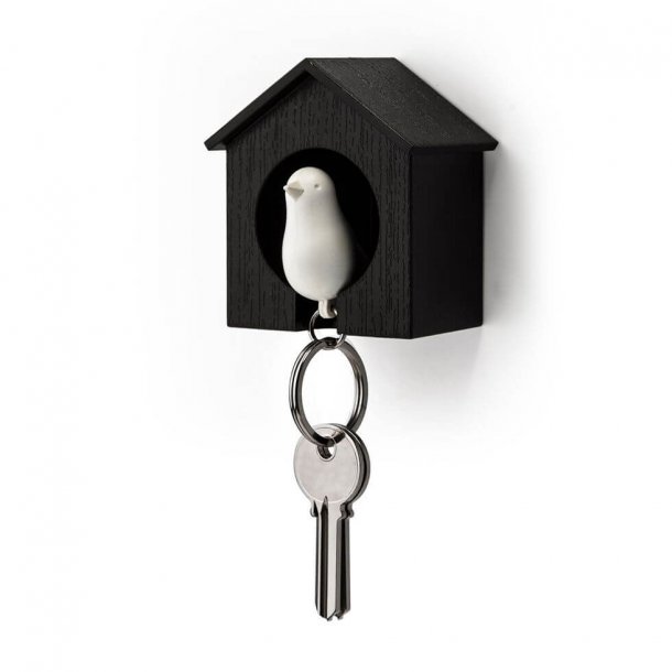 Qualy design Sparrow key holder, svart/hvit