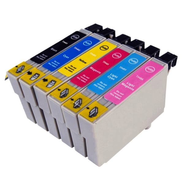 Kompatibel Epson T0481/T0482/T0483/T0484/T0485/T0486 combo pack 6 stk bl&auml;ckpatron (109,2 ml)