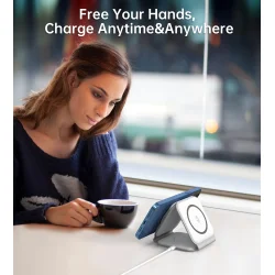 Choetech trdl&ouml;s magnetisk laddare 3-i-1, hopf&auml;llbar, vit