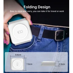 Choetech trdl&ouml;s magnetisk laddare 3-i-1, hopf&auml;llbar, vit