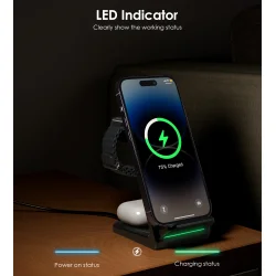 Choetech trdl&ouml;s laddare T608-F 4-i-1, svart