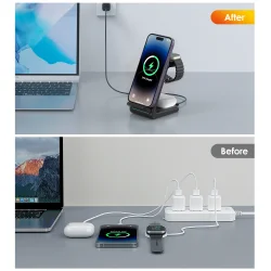 Choetech trdl&ouml;s laddare T608-F 4-i-1, svart