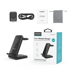 Choetech trdl&ouml;s laddare T608-F 4-i-1, svart