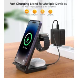 Choetech trdl&ouml;s laddare T608-F 4-i-1, svart