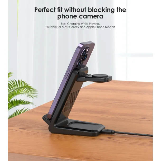 Choetech trdl&ouml;s laddare T608-F 4-i-1, svart