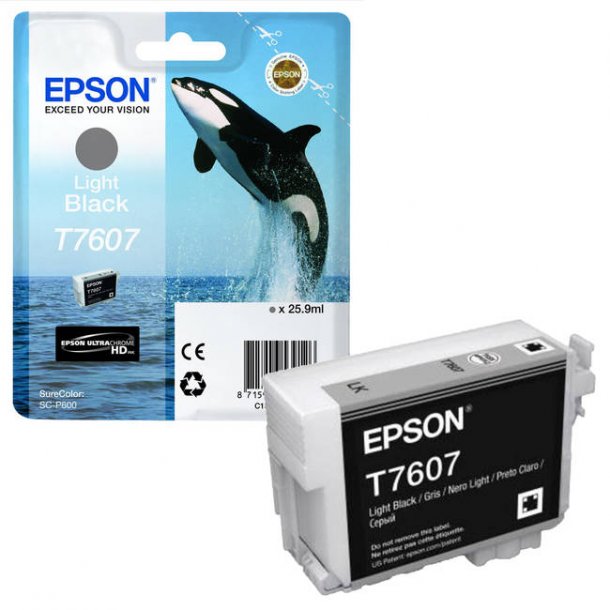 Epson T7607 LBK Original bl&auml;ckpatron (25,9 ml)