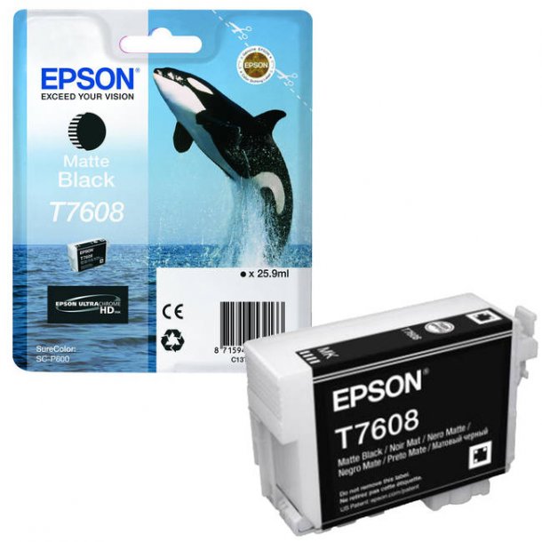 Epson T7608 MBK Original bl&auml;ckpatron (25,9 ml)