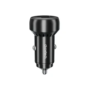 Choetech car charger 2-port USB-C + USB-A, QC, 60W black