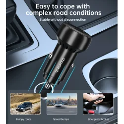 Choetech biladapter 2-port USB-C + USB-A, QC, 60W svart