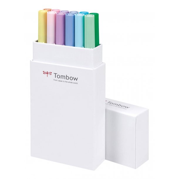 Tombow ABT Dual Brush 12P-2 Pastell, 12 st, penna med dubbel spets