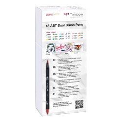 Tombow ABT Dual Brush 18P-5 Pastell, 18 st, penna med dubbel spets