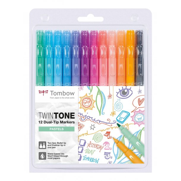 Tombow TwinTone pastel, marker, 12 pcs