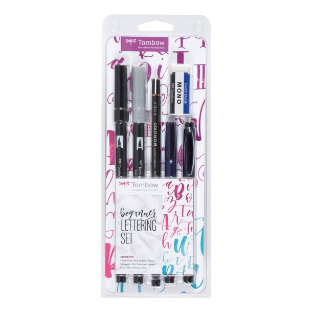 Tombow Hand Lettering Set Beginner, 6 forskellige produkter til hndskrift samt en guide