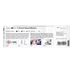 Tombow Marker ABT PRO Dubbelsidig Tuschpenna, 5 st, Kall Gr