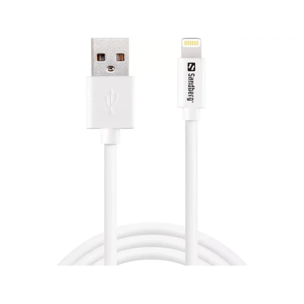 Sandberg USB - lightning cable, 1 m, white