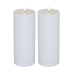 LED blockljus - utomhus, 25 cm, vit, 2 st inkl.fj&auml;rrkontroll