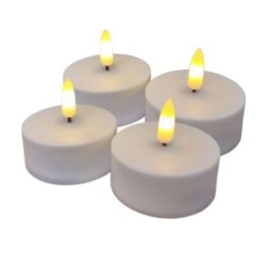 LED fyrfadslys / lampelys (store), hvid, 4 stk. i plast