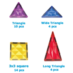 Magnetic Tiles byggest - Sampak, 32 + 60 dele