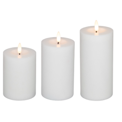 LED blockljus, vit, 3-pack inkl.fj&auml;rrkontroll