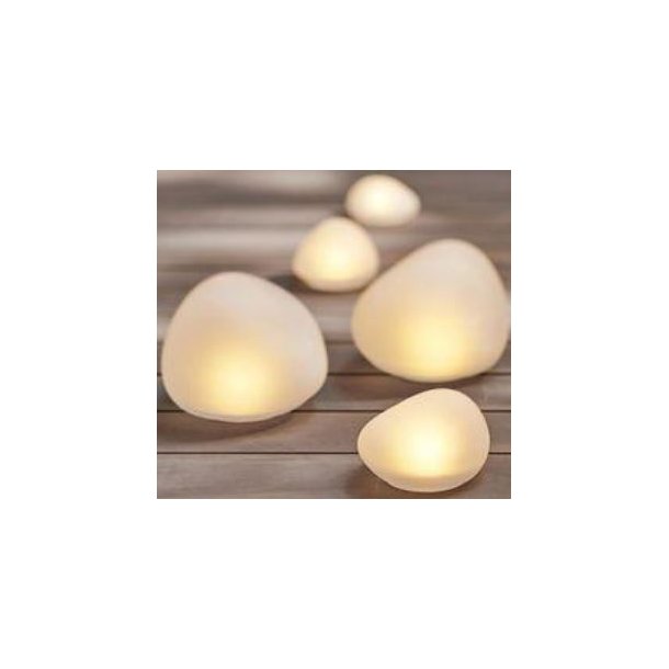 LED lyssten - udendrs m. solcelle funktion, hvid, 3 pak