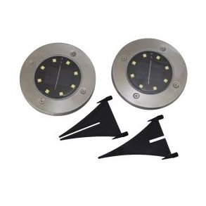 LED trädgrdsspotlights - utomhus m.solcellfunktion, 2 pack