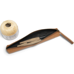 Muud Hee XL Etui f&ouml;r Virknlar/Pennfodral - L&auml;der, Svart