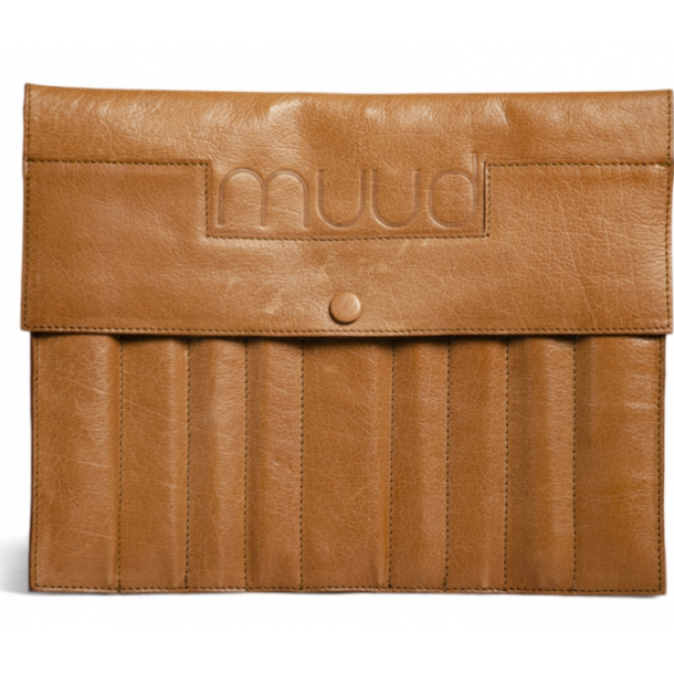 muud Oslo XL case for knitting needles, leather, whisky