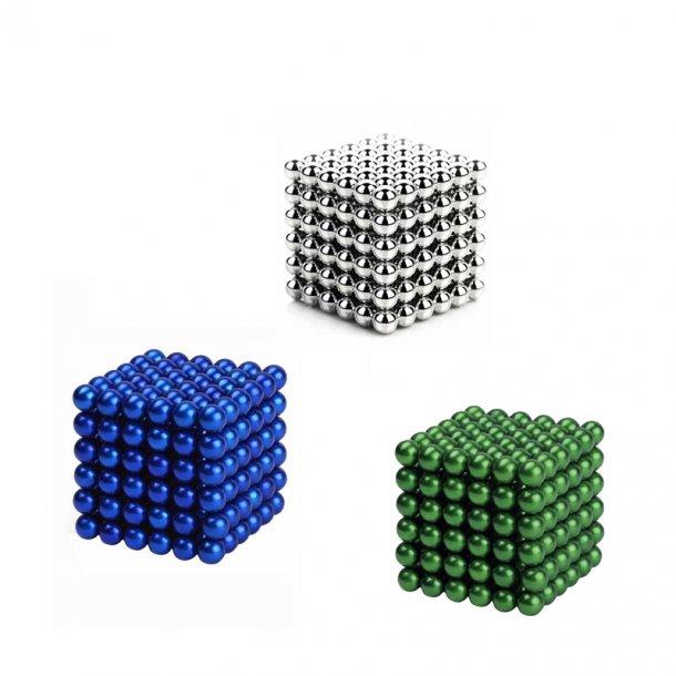 Neocube magnetic balls, Set silver/green/blue