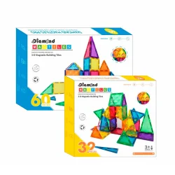 Magnetic Tiles byggest - Sampak, 32 + 60 dele