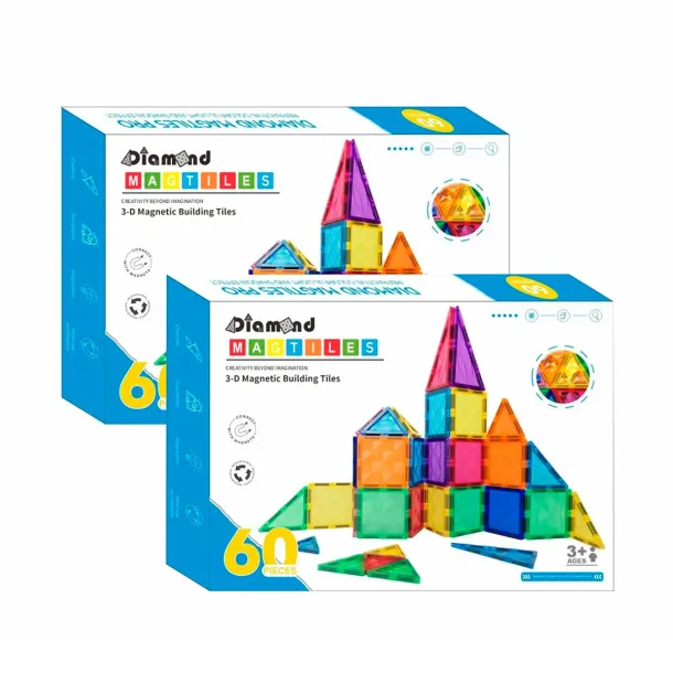 Magnetic Tiles byggest - Sampak,  2 x 60 dele