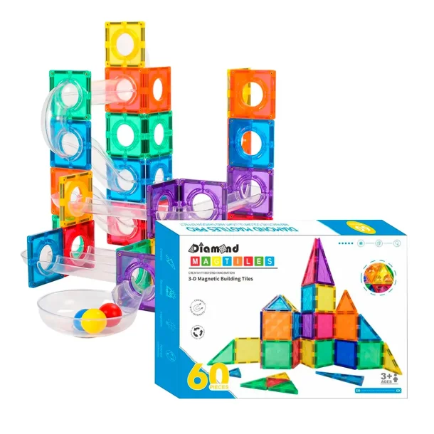 Magnetic Tiles kuglebane 88 stk + 60 stk byggest