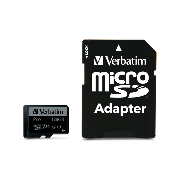 Verbatim Micro SDXC Card PRO 128 GB U3 - inkl. adapter