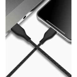 USB-C - USB-C-kabel, 2 m, svart