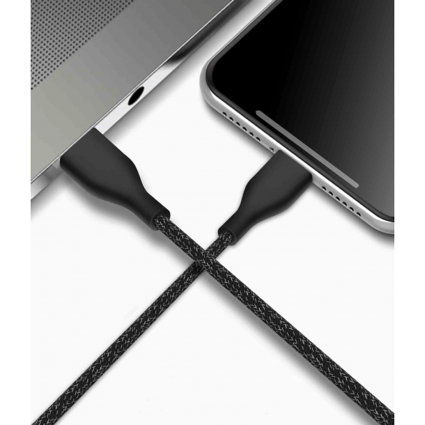 USB-C - USB-C-kabel, 2 m, svart