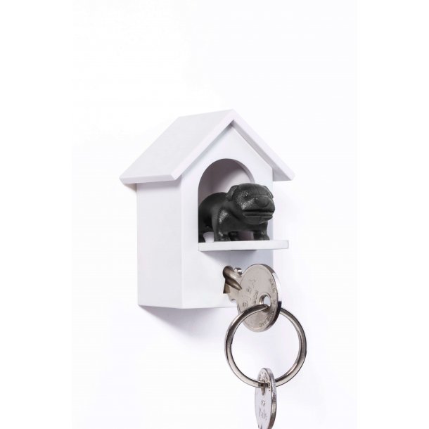 Qualy design Vagthund key holder m/hus (svart)
